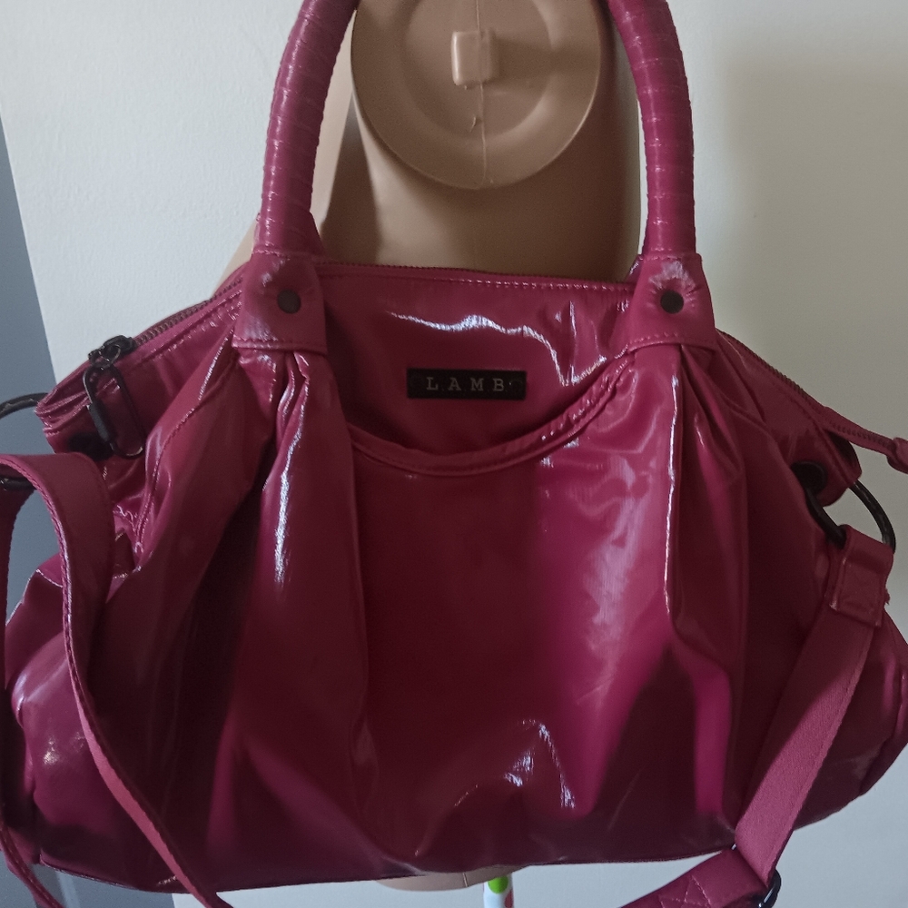 L.A.M.B. Burgundy Purse Shoulder Bag Very Roomy! - Picture 5 of 8